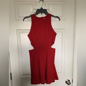 red cutout dress